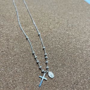 Sterling Silver Rosary Necklace